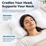 HASTHIP Contoured Memory Foam Cervical Pillow with Dual Adjustable Height for Multiple Sleep Positions