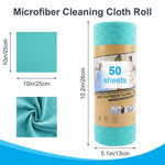 HASTHIP 50-Pack Microfiber Cleaning Cloth Roll with Tear-Away, Reusable, High-Absorbency Sheets