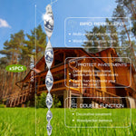 HASTHIP® 3Pcs Reflective Pinwheels & 5Pcs 11.8 inches Spiral Anti-bird Spiral Sticks Silver Holographic Pinwheels Decorative Shining Pinwheels for Lawn, Bush, Flowerbed, Tree, Orchard