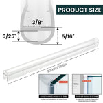 HASTHIP® Shower Door Seal, 6.6Ft Glass Shower Door Sweep for 3/8Inch Frameless Shower Door Side Seal U-Type Door Seal Strips Waterproof Door Sealing Jam Stop Leak