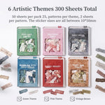 HASTHIP Broken Heart Paper Sticker Set, 300 Sheets in 6 Styles for Journals and Crafts