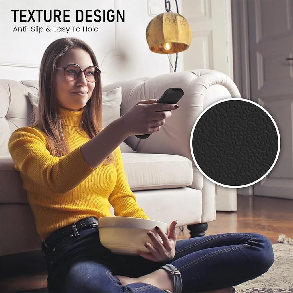 HASTHIP Silicone Protective Case for Apple TV 4K Siri Remote with AirTag Slot and Stand-Up Design