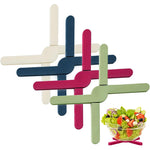 HASTHIP® 4Pcs Kitchen Silicone Trivets Folding Silicone Insulation Trivets Colorful Pot Insulation Bars Crossing Design Heat-resistant Table Protector Bars for Pots, Pan, Soup Bowls