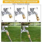 HASTHIP Garden Hose Tap Connector Set for 1/2 and 3/4 Inch Faucets with 360° Rotation | Solid Brass 8PCS Quick Connect Adapters