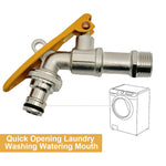 HASTHIP Garden Faucet for Outdoor Use with Lockable Long Handle Full Copper 1/2 Thread 2PCS