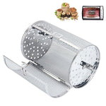 HASTHIP® Cesta Giratoria para Freidora de Aire y Horno,Tambor de Acero Inoxidable 12x18cm,Cesto Parrilla con Cierre Seguridad Ideal para Verduras Carnes y Frijoles Fácil Limpiar