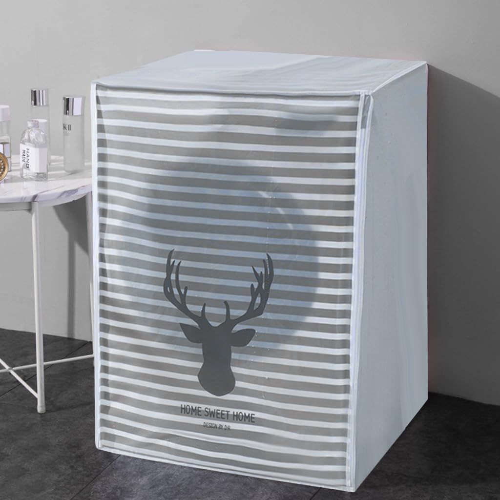 HASTHIP Washing Machine Dust Cover for Front Load Washer with Zipper Front | 56x60x83cm Waterproof PEVA