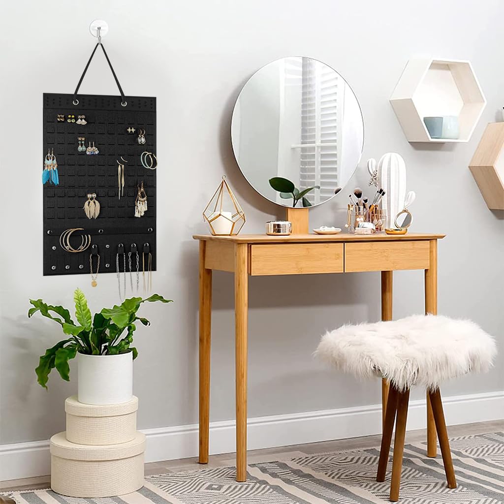 HASTHIP Hanging Jewellery Organizer for Women with 200 Pair Capacity and Felt Display Board