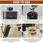 HASTHIP® Coffee Bean Grinder Manual Manual Burr Grinder Moka Pot Espresso Coffee Adjustable Coarse Design Conical Ceramic Burr for Espresso,Pour Over