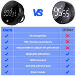 HASTHIP Magnetic Digital Timer for Kitchen and Study with USB Rechargeable Battery | LCD Display and Manual Rotating Control