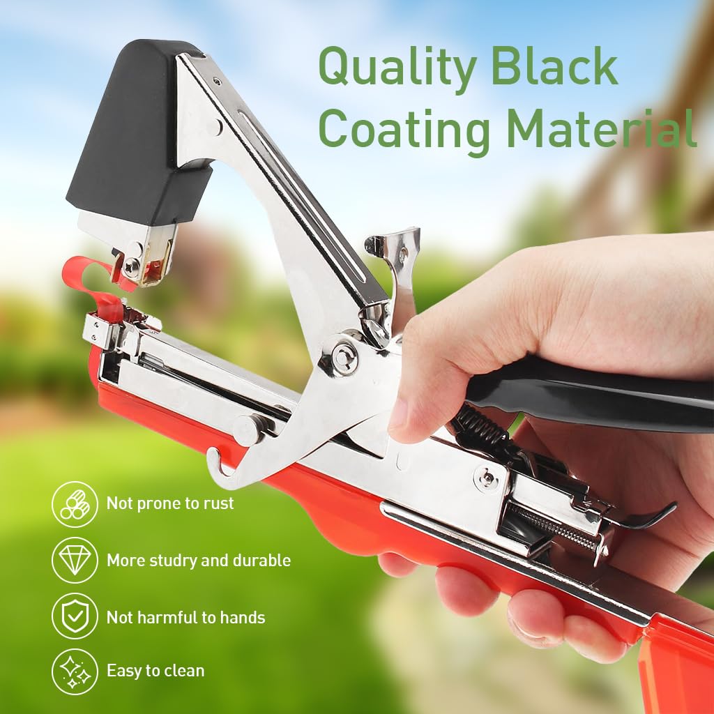 HASTHIP® SK5 Plant Tying Tape Machine - Plant Ties For Climbers - Gardening Horticultural Branch Tape Tying Machine - Gardening Branch Tying Machine - with 20 Rolls Cable Ties & 1 Box Staples