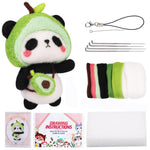 HASTHIP® Needle Felting Kit for Adults, DIY Panda Animal Keychain Craft Kit, Cute Wool Roving Starter Set with Tools