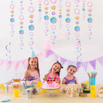 HASTHIP Stringed Beading Decorations for Room and Party featuring 72 in PVC Bubbles | 4pcs Mixed Color Hanging Set