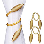 HASTHIP Curtain Tiebacks for Blackout Curtains with Strong Magnetic Hold 48cm Rope | Gold Decorative Drape Holders Pack of 2