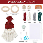 HASTHIP DIY Santa Claus Kit for Christmas Tree Decor featuring Macrame Tools and Yarn 6 Set