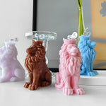 HASTHIP 3D Lion Candle Mold for Resin and Chocolate Crafts featuring Crown Design 5.7x9.4cm Silicone