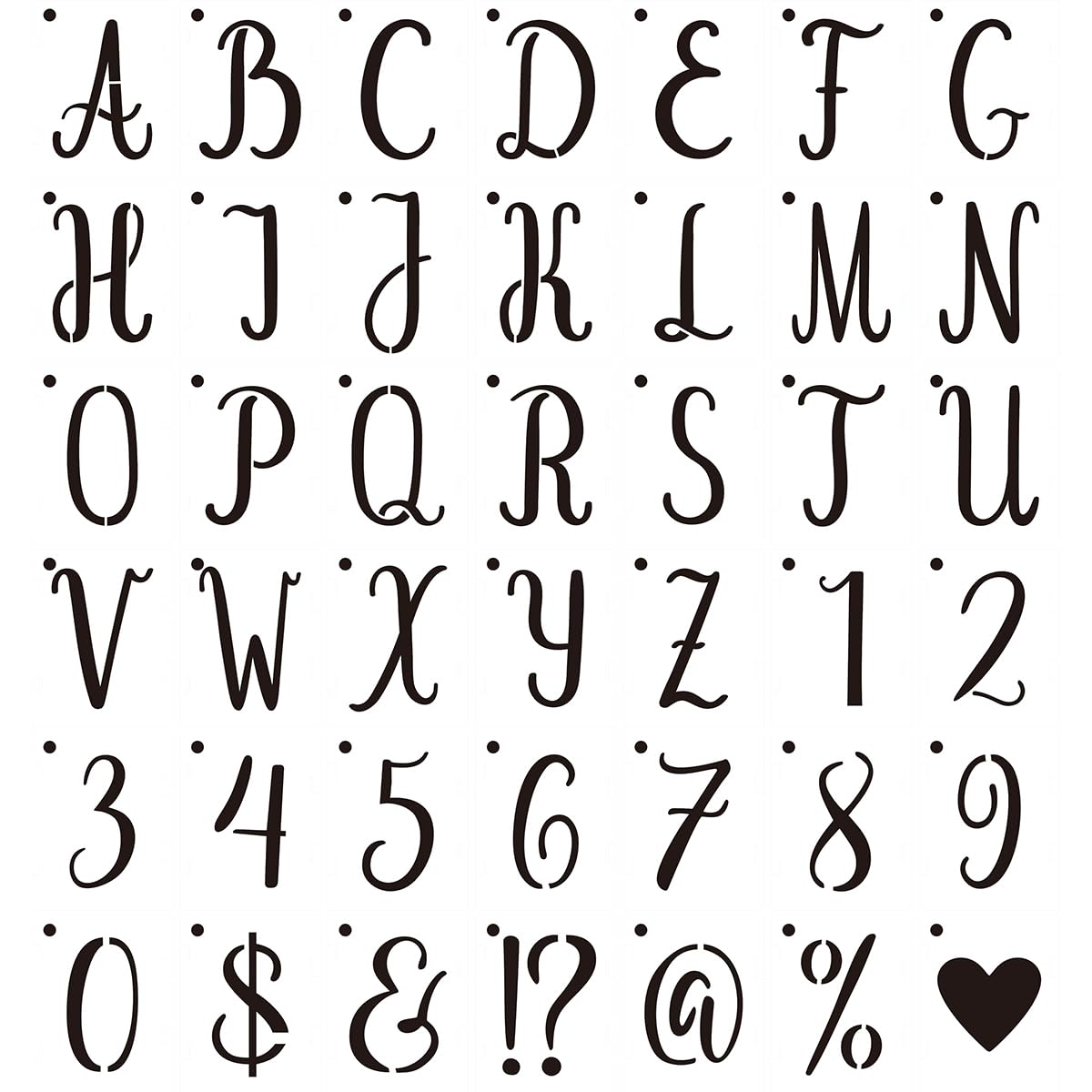 HASTHIP Alphabet Letter Stencils for DIY Painting with 42Pcs Interlocking PET Templates