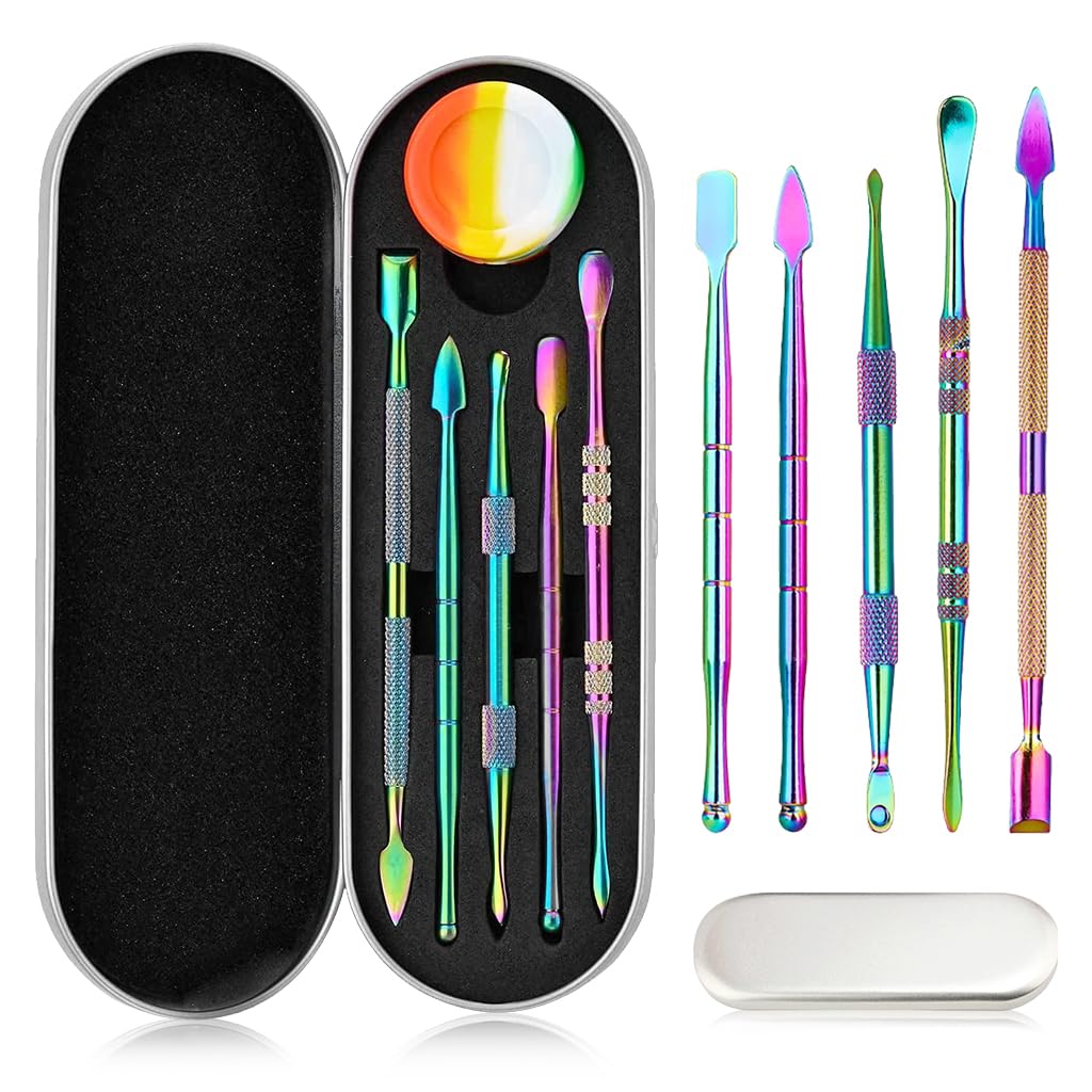 HASTHIP Wax Carving Tool Set for Clay and Pottery with Dual Head Design and Rainbow Steel | 6 Pcs