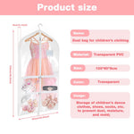 HASTHIP Garment Bags for Dance Costumes with Zippered Pockets 24 x 40 in PVC Cover | Kids Organizer