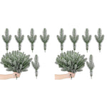 HASTHIP Christmas Tree Ornaments for Home Décor featuring 60pcs 10.24in Snow Dusted Pine Branches