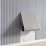 HASTHIP Wallpaper for Living Room and Bathroom with Self Adhesive 3D Slat Pattern 16x118 in Black and Grey PVC