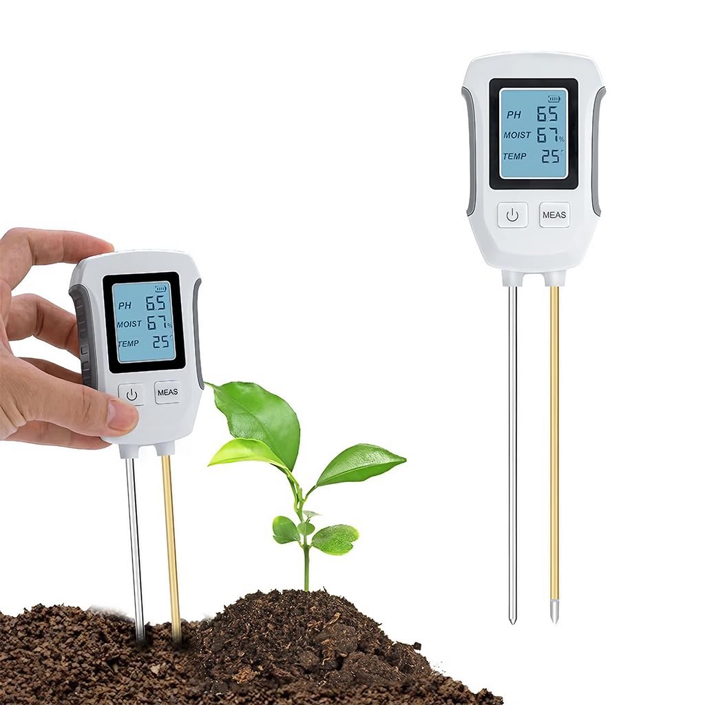 HASTHIP Soil Meter for Gardening with Dual Probes and LCD Display | Measures pH 3–9 and -10°C–90°C