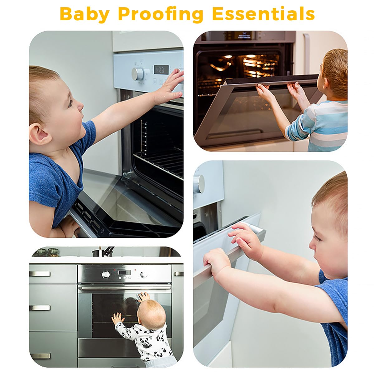 HASTHIP® Fridge Locks Child Proof, No Drill Self-Adhesive Secure Twist Baby Proofing Safety Locks, Peel and Stick, Baby Safety Products for Home, Cabinets, Drawers, Pack of 2
