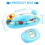 HASTHIP® Inflatable Swimming Tube for Toddlers 3-5 Years, with Cartoon Steering Wheel & Horn, Durable PVC, Leakproof Valve, 55-57cm Ideal - Fun & Safe Pool Float for Beach & Indoor Pools