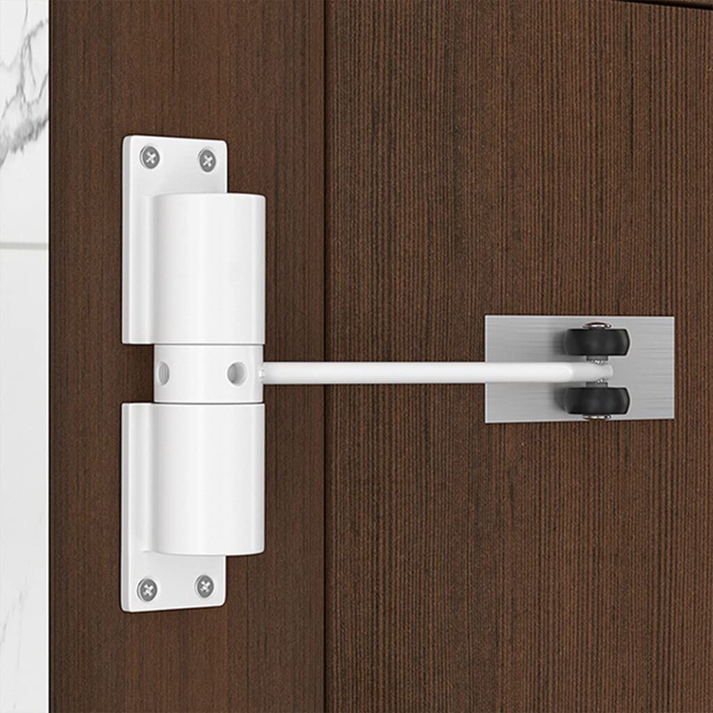 HASTHIP Automatic Door Closer for Wooden and Metal Doors with Adjustable Spring | Up to 30 kg Zinc Alloy White