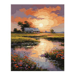 HASTHIP® DIY Paint by Number Kit for Adults, Sunset Countryside Landscape Acrylic Paint Art, DIY Acrylic Paint by Numbers Canvas Wall Art Home Decor Gift, 40x50cm