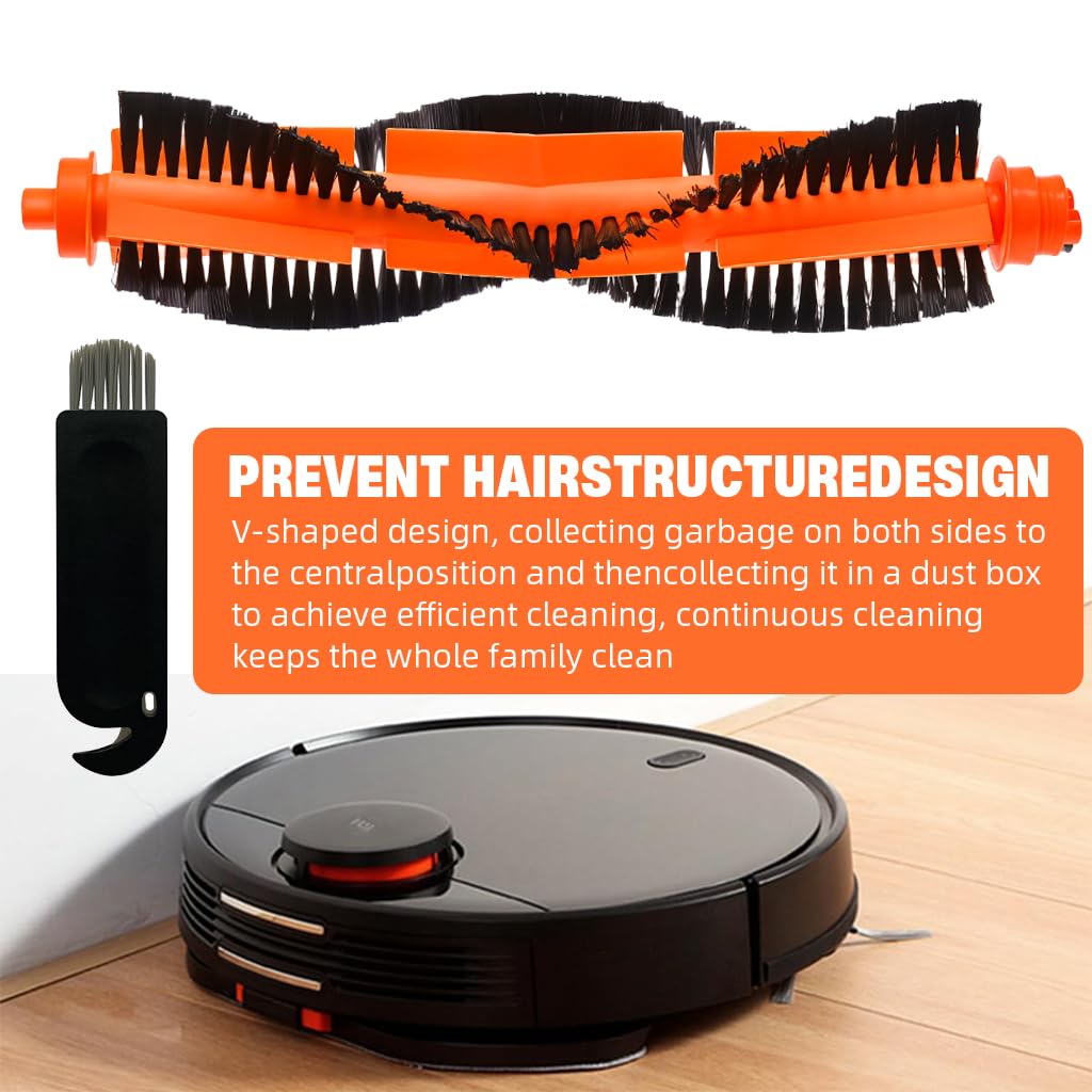 HASTHIP Replenishment Kit for Mi Robot Vacuum Mop P with 2 pcs main brush and cleaning tool | tangle resistant design for consistent performance