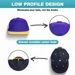 HASTHIP Hat Organizer for Baseball Caps with Adhesive Wall Mount Hooks Hold up to 9 Hats | Black