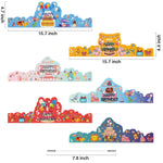 HASTHIP Birthday Cap and Crown Set for Kids Party with 12 Paper Hats | 6 Cartoon Designs