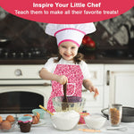 HASTHIP Kids Baking Set for Pretend Play with 7Pcs Tools and Waterproof Apron | Gift for Girls