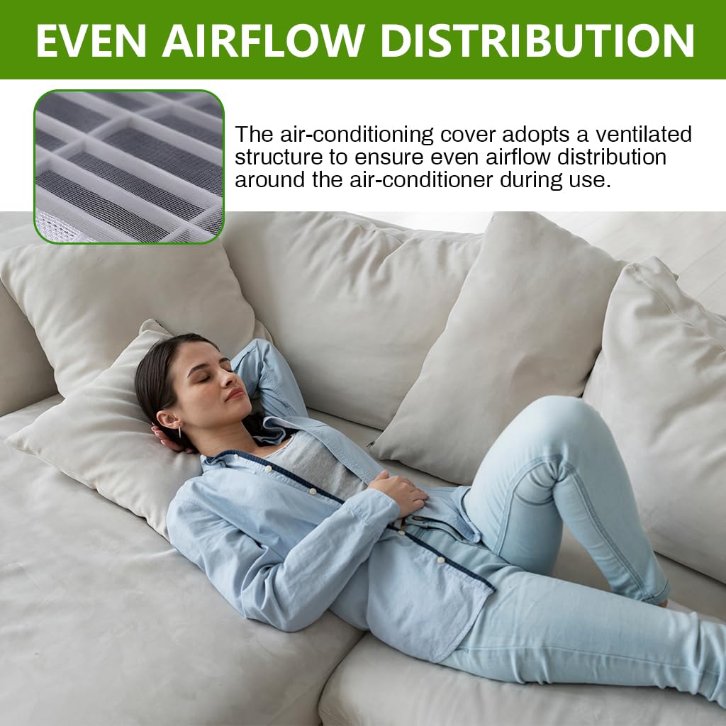 HASTHIP Dust Cover for 1-1.5p Split Air Conditioner featuring Floral Lace and Even Airflow | 3 PCS Reusable Polyester