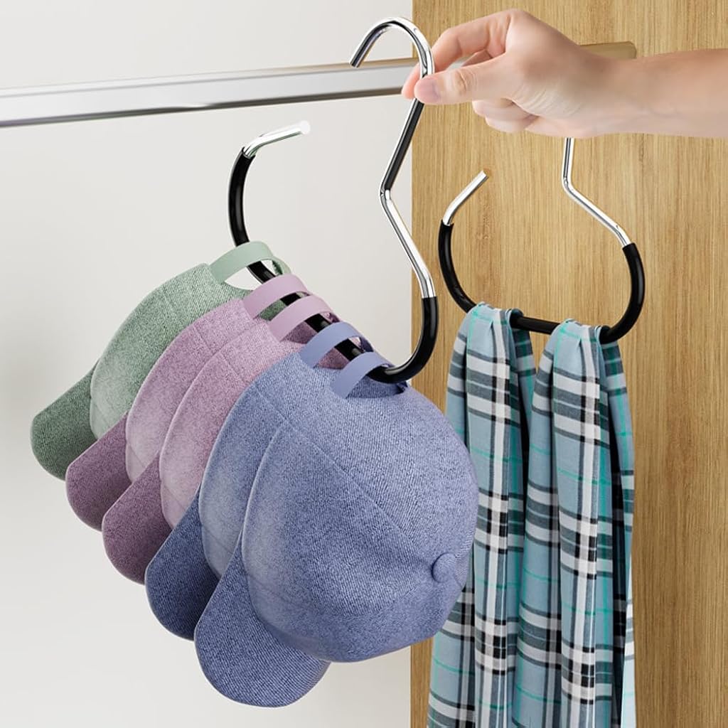 HASTHIP® 10 Pack Hat Racks Organizer Hat Holder Storage Organizer Stainless Steels Hanger for Baseball Caps
