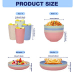 HASTHIP Dinnerware Set for 4 with 16 Pieces featuring Unbreakable Wheat Straw Material | Microwave and Dishwasher Safe