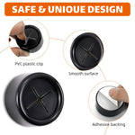 HASTHIP Wall Towel Holders for Kitchen and Bathroom featuring Push-in Snap Mechanism | 4Pcs 1.6 in Round Self Adhesive Cotton Black Set