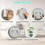HASTHIP Wall Hydroponic Planter for Home Decor with No Drill Mount and 4.72 in Silicone Pot | Soil Free Indoor Plant Growing Jar