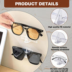 HASTHIP Sunglasses Organizer for Wall Mounted Storage with 4 Clear Racks | Self Adhesive Holder