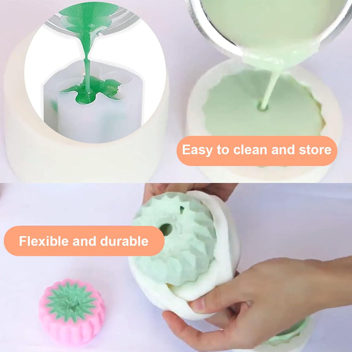 HASTHIP Succulent Silicone Molds for DIY Resin Desk Decor featuring 18PCS 9 Styles | Reusable Food‑Grade Material