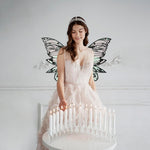 HASTHIP® Alas de hada doradas grandes, disfraz mariposa con alas transparentes brillantes para Halloween