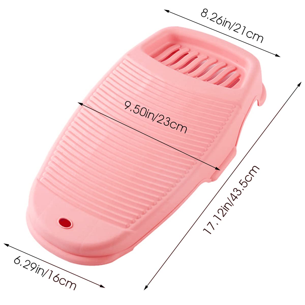 HASTHIP Washboard for Handwashing Small Clothes with Soap Holder and Slotted Design 44×21cm Pink