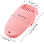 HASTHIP Washboard for Handwashing Small Clothes with Soap Holder and Slotted Design 44×21cm Pink