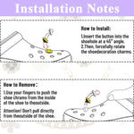 HASTHIP Shoe Charms for Clogs with 12 Zinc Alloy Pieces and Pearl Chain Designs | Women DIY Accessories