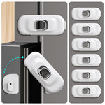 HASTHIP® 6PCS Cerraduras de Seguridad para Niños, Cierres Adhesivos Fuertes para Puertas, Cajones y Refrigerador, Bloqueo Infantil de Gabinetes, Ventanas y Electrodomésticos, Blanco