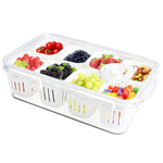 HASTHIP Dry Fruit Box for Snacks and Veggies with 8 Compartments and Draining Baskets | BPA-Free Storage Container