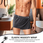 HASTHIP Bath Towel for Men with Snap Button Closure and Elastic Waist | 12 x 55 in Soft Microfiber Quick Dry Wrap