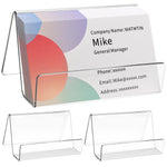 HASTHIP® 3 Pack Clear Acrylic Business Card Holder for Desk, Transparent Desktop Name Card Stand Organizer, Display Holder for Office, Home, Exhibition Accessories, Capacity 50 Cards