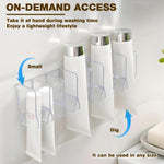 HASTHIP Wall Skincare Organizer for Bathroom and Kitchen featuring 4 Slot Acrylic Design | Drill Free Adhesive Holder